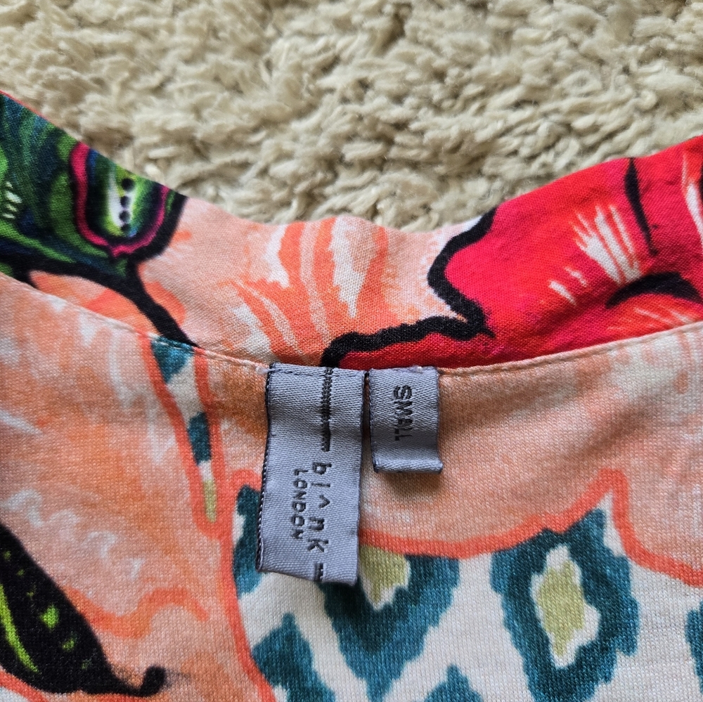 Blank London Anthropologie Top Womens S Colorful Floral Jersey - Picture 6 of 10